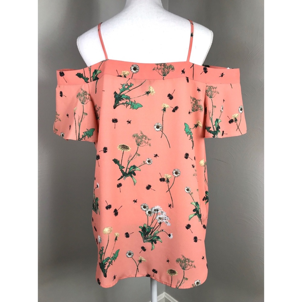 Express Blouse size L Off Shoulder Top Floral - Picture 4 of 7